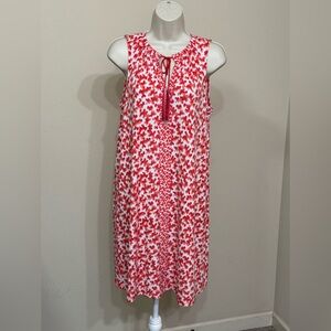 Michael Kors Women’s Red & White Sleeveless Stretch Above Knee A-Line Dress s M